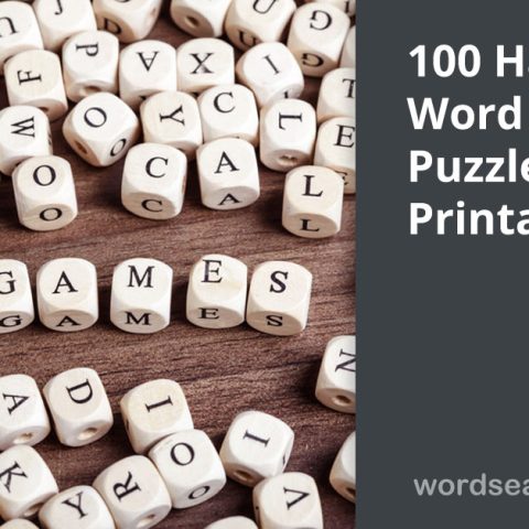 100 Hard Word Search Puzzles – Printable